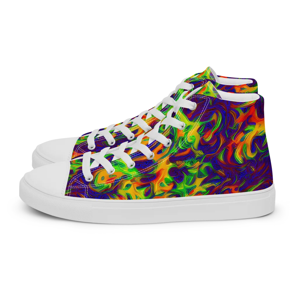 Wildfire Whirlpool on Women's High Top Canvas Shoes — Left
