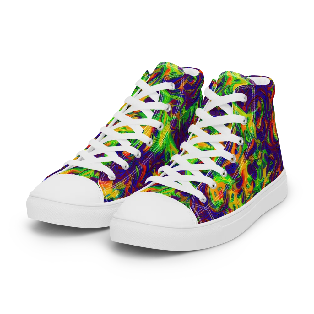 Wildfire Whirlpool on Women's High Top Canvas Shoes — Left Front