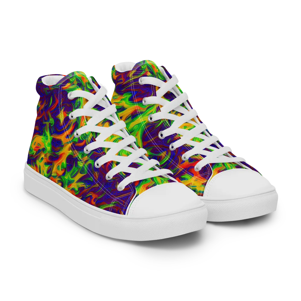Wildfire Whirlpool on Women's High Top Canvas Shoes — Right Front