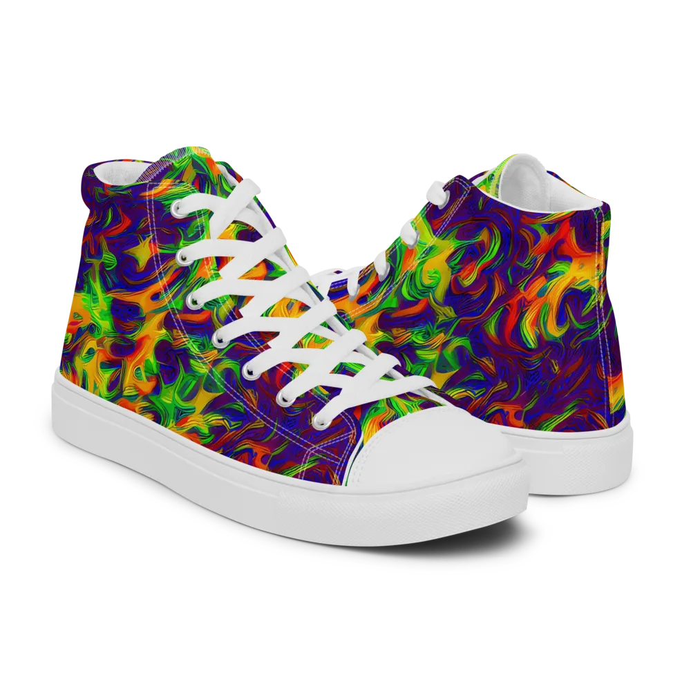 Wildfire Whirlpool on Women's High Top Canvas Shoes — Right