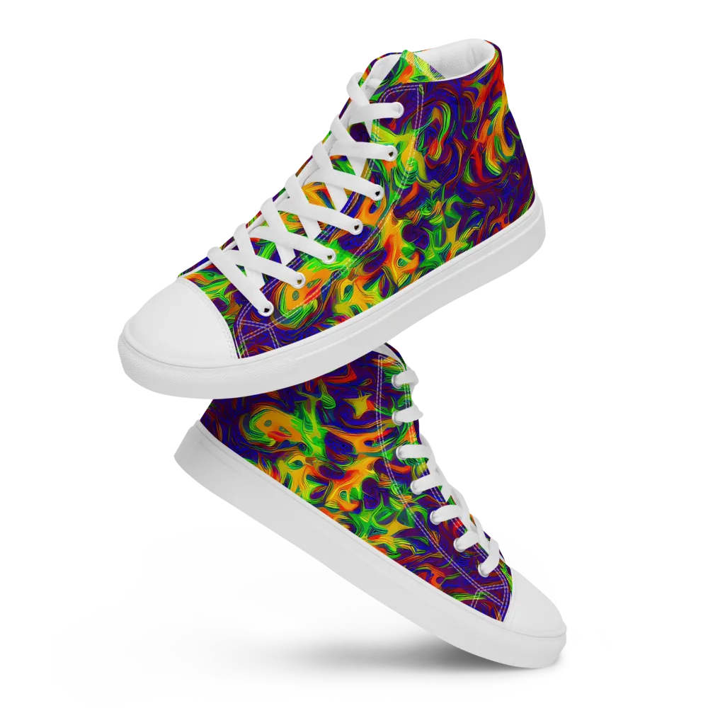 Wildfire Whirlpool on Women's High Top Canvas Shoes — Front