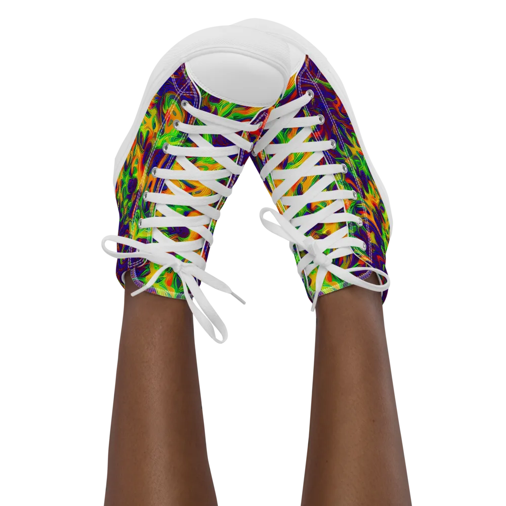 Wildfire Whirlpool on Women's High Top Canvas Shoes — Front