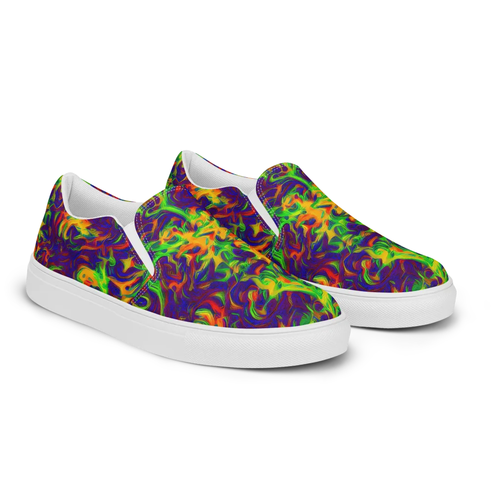 Wildfire Whirlpool on Men's Slip-On Canvas Shoes — Right Front