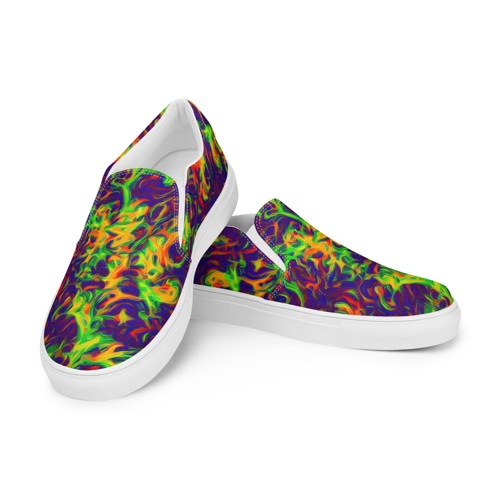 Wildfire Whirlpool on Men's Slip-On Canvas Shoes — Left Front