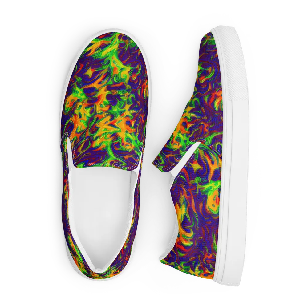 Wildfire Whirlpool on Men's Slip-On Canvas Shoes — Front