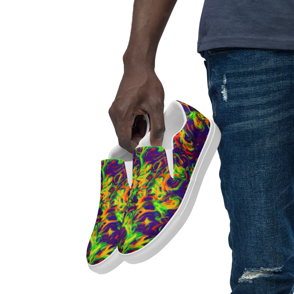 Wildfire Whirlpool on Men's Slip-On Canvas Shoes — Left Front