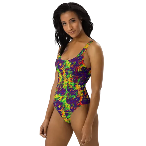 Wildfire Whirlpool on a One-Piece Swimsuit
