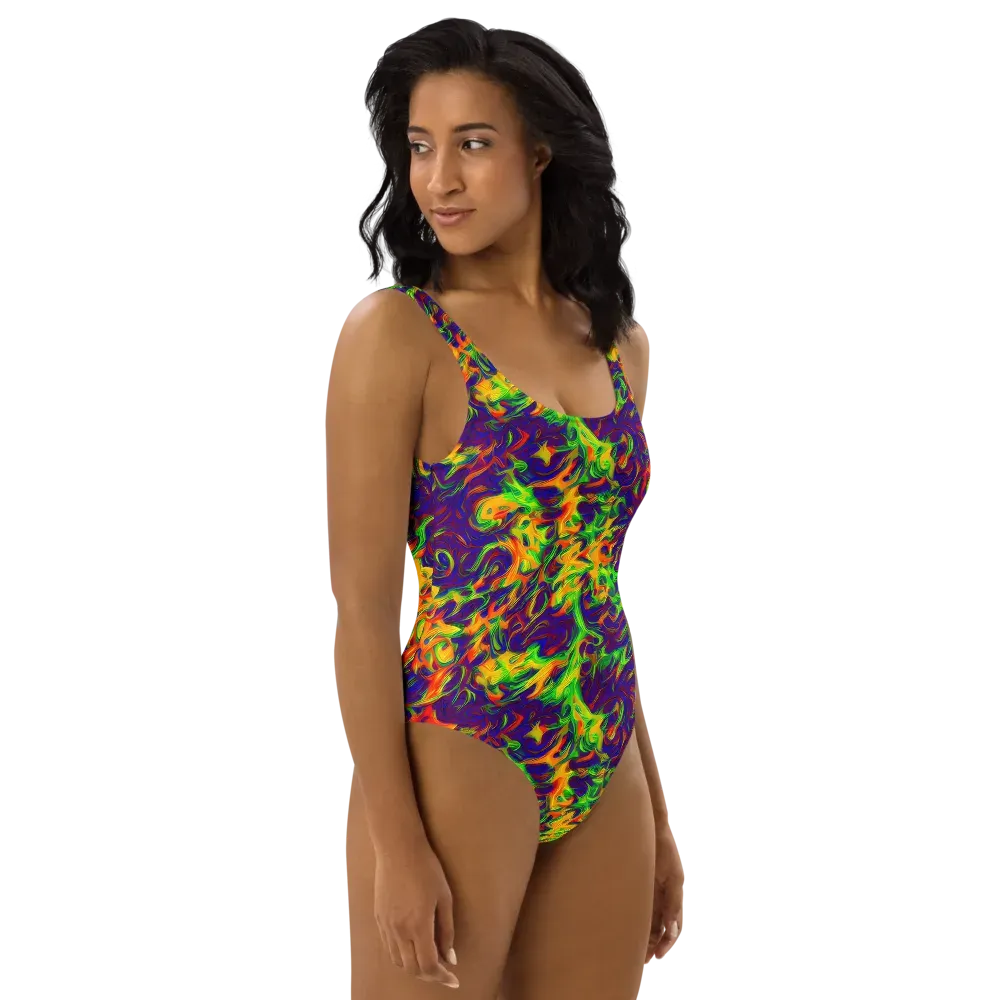 Wildfire Whirlpool on One-Piece Swimsuit — Right