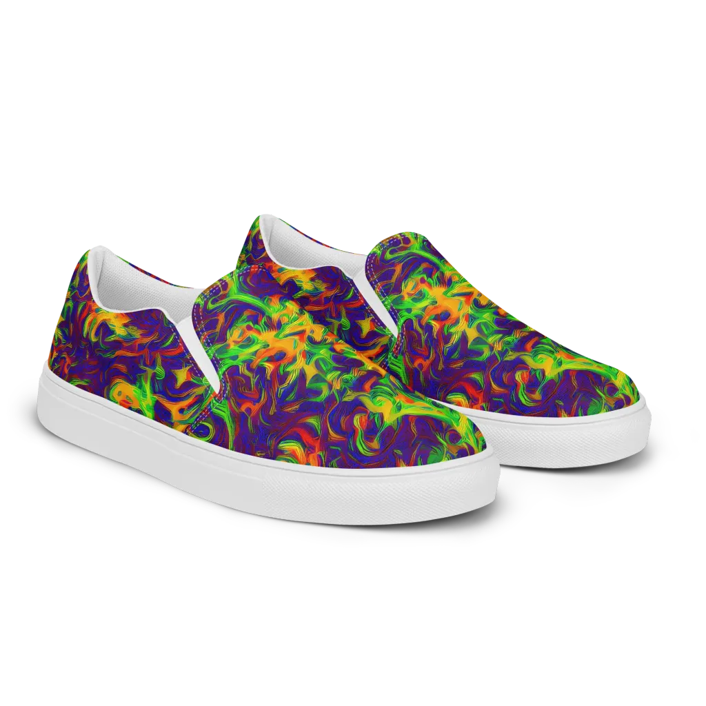 Wildfire Whirlpool on Women's Slip-On Canvas Shoes — Right Front