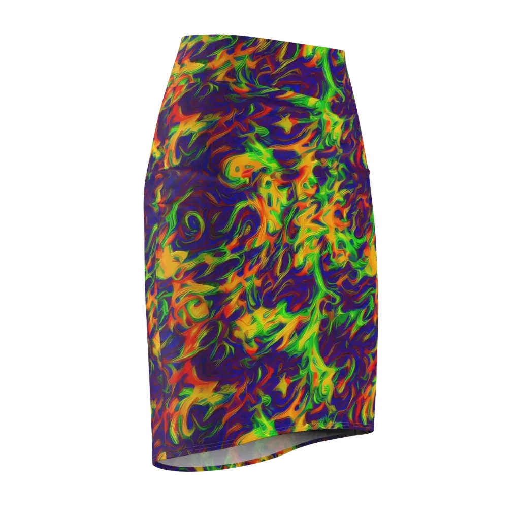 Wildfire Whirlpool on Pencil Skirt — Front Side