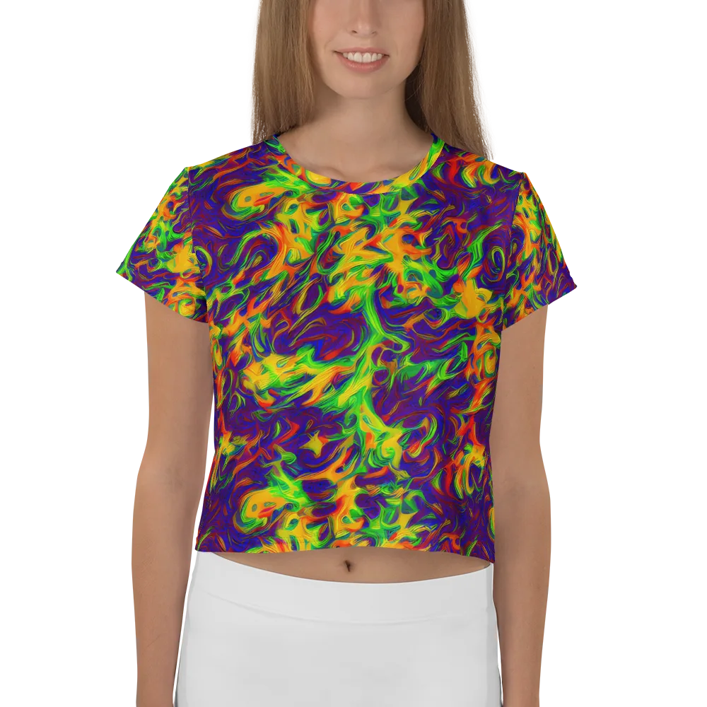 Wildfire Whirlpool on Crop Tee — Front