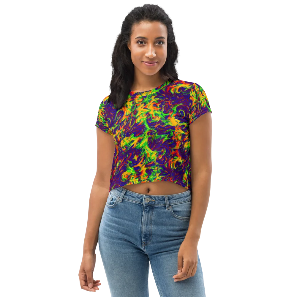 Wildfire Whirlpool on Crop Tee — Front