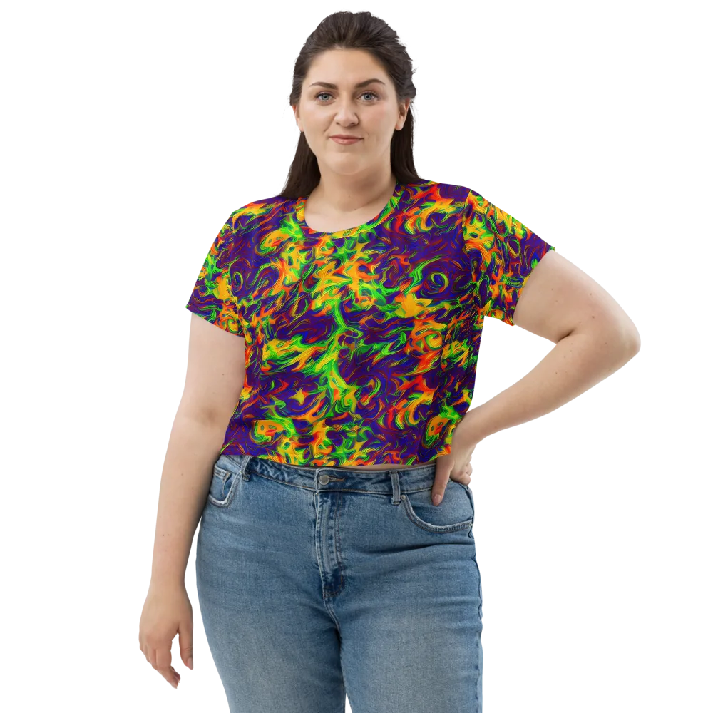 Wildfire Whirlpool on Crop Tee — Front