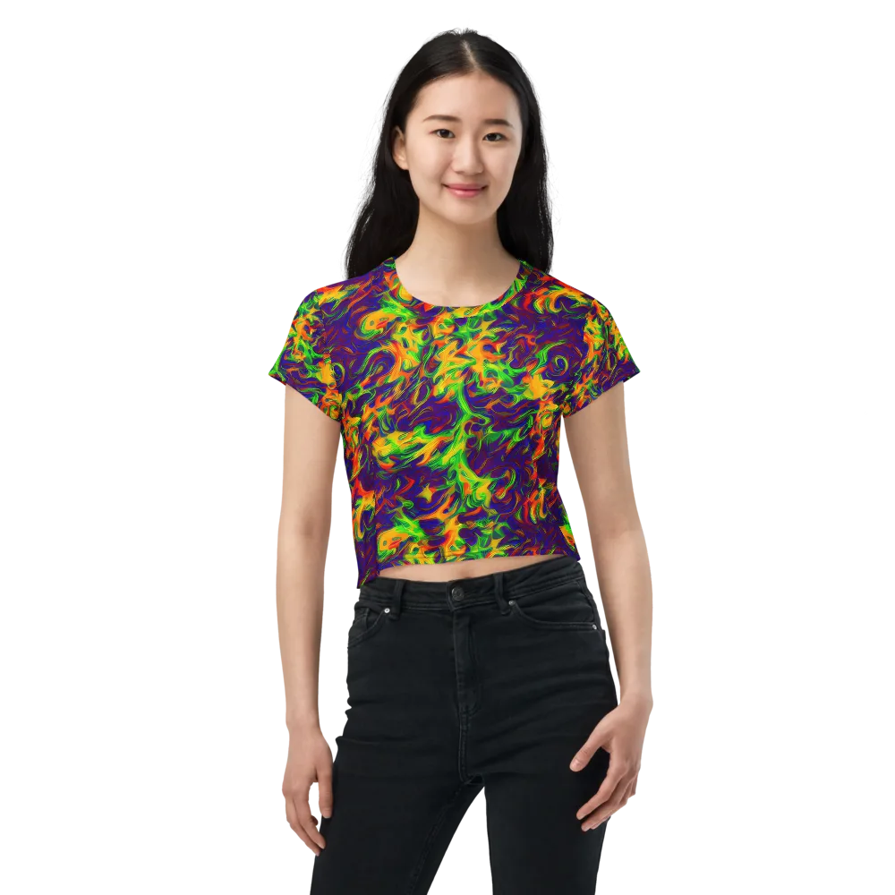 Wildfire Whirlpool on Crop Tee — Front