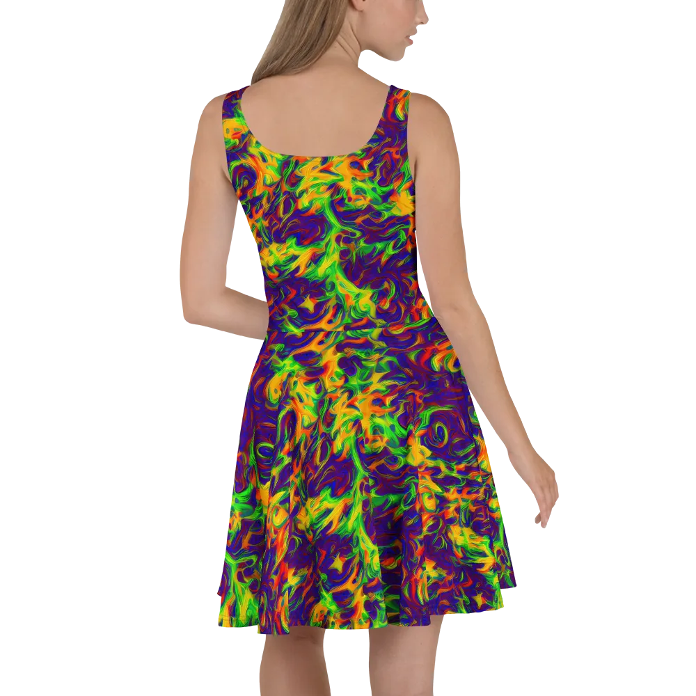 Wildfire Whirlpool on Skater Dress — Back