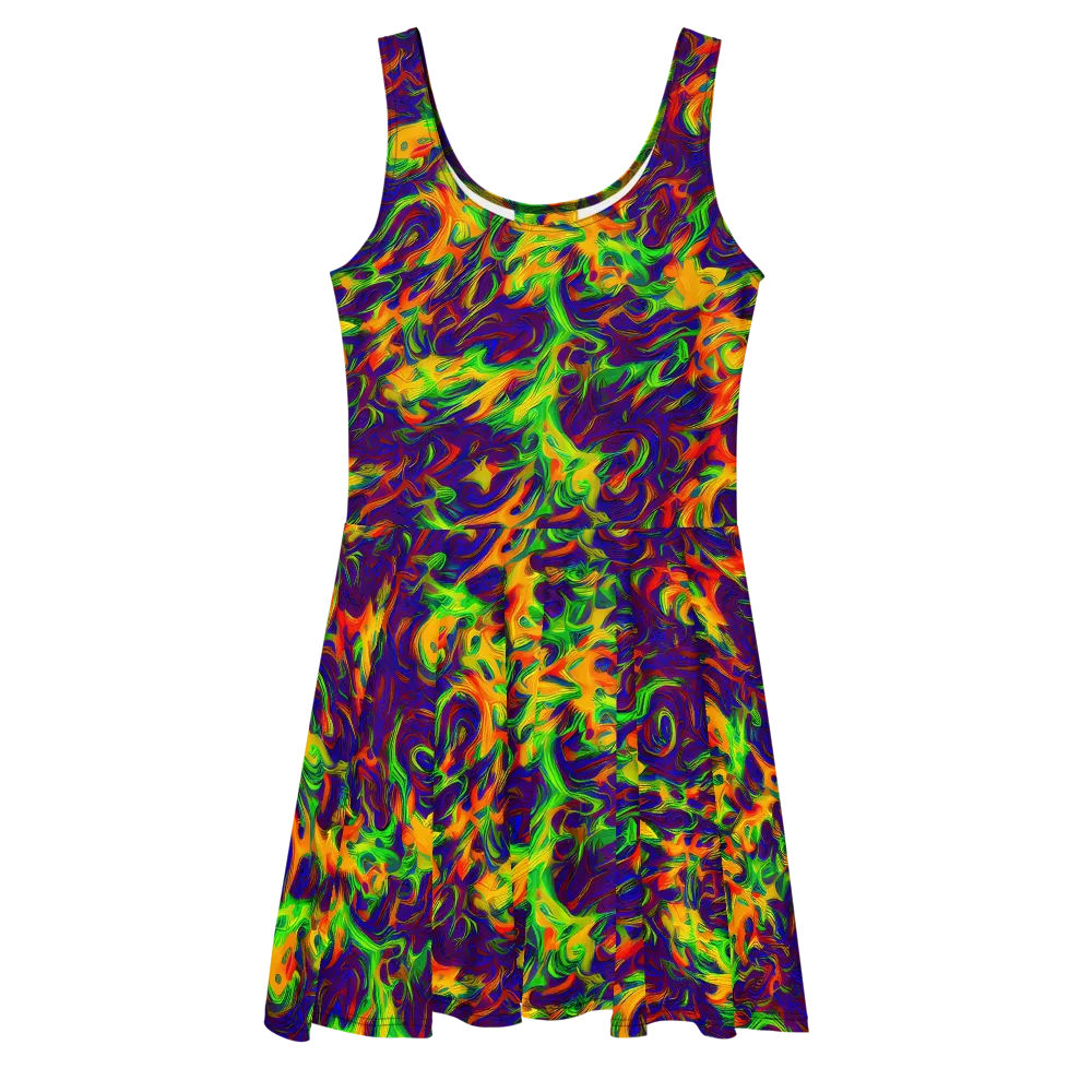 Wildfire Whirlpool on Skater Dress — Front