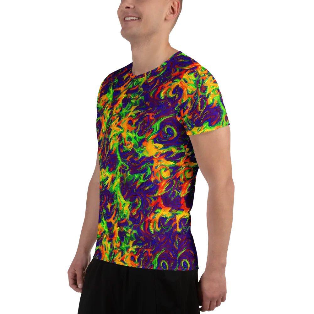 Wildfire Whirlpool on Men's Athletic T-Shirt — Left