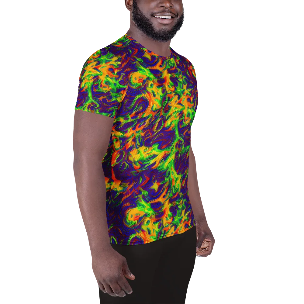 Wildfire Whirlpool on Men's Athletic T-Shirt — Right