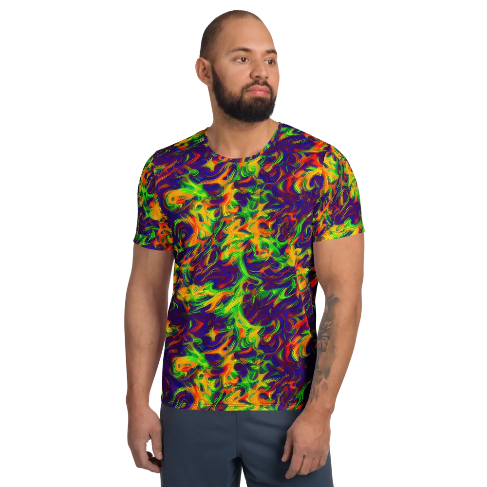 Wildfire Whirlpool on Men's Athletic T-Shirt — Front