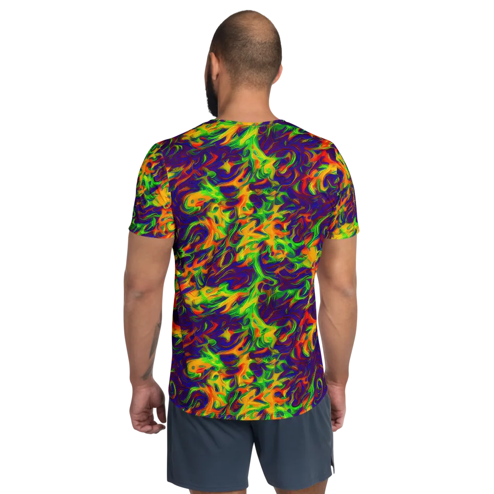 Wildfire Whirlpool on Men's Athletic T-Shirt — Back
