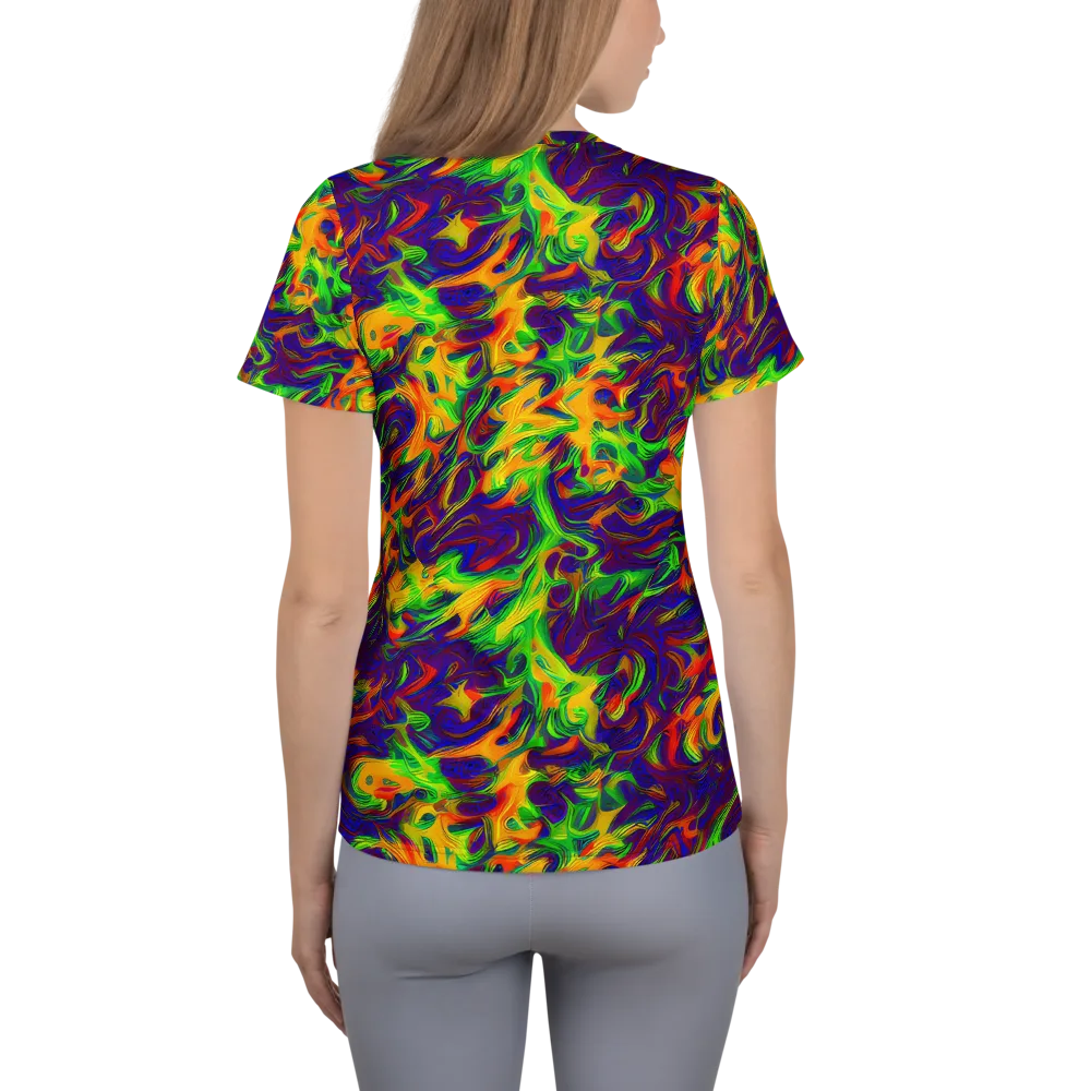 Wildfire Whirlpool on Women's Athletic T-Shirt — Back