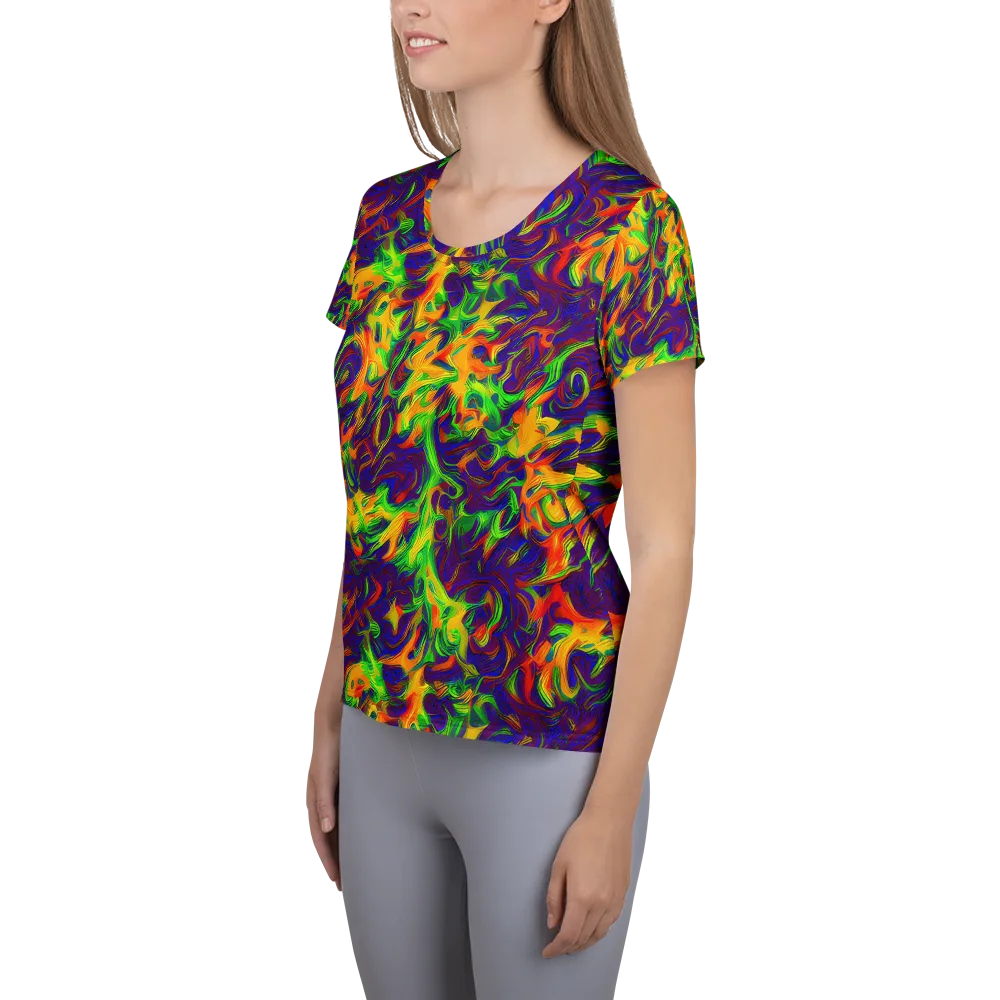 Wildfire Whirlpool on Women's Athletic T-Shirt — Left