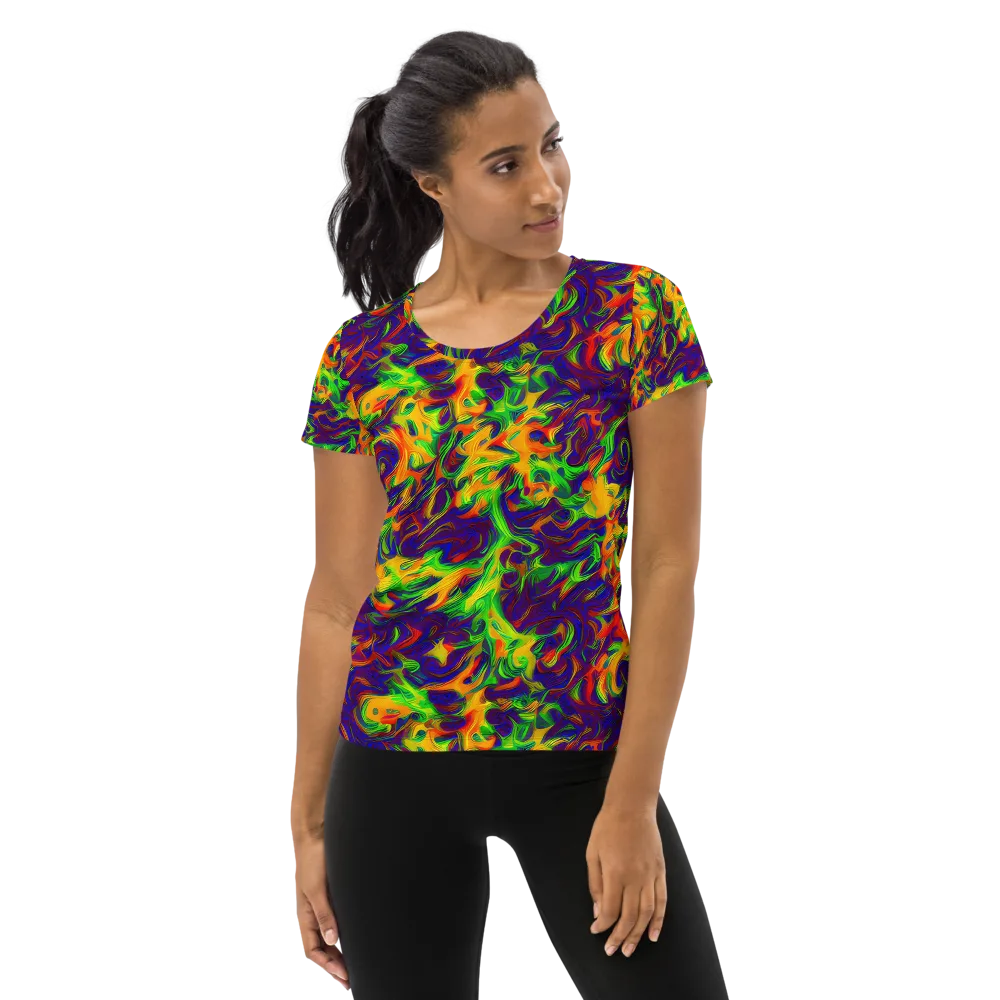 Wildfire Whirlpool on Women's Athletic T-Shirt — Front