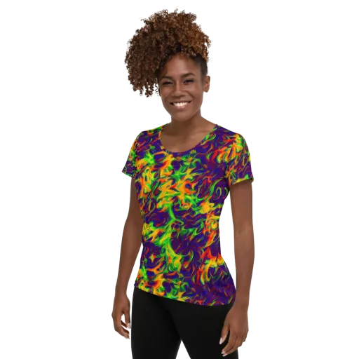 Wildfire Whirlpool on a Women's Athletic T-Shirt