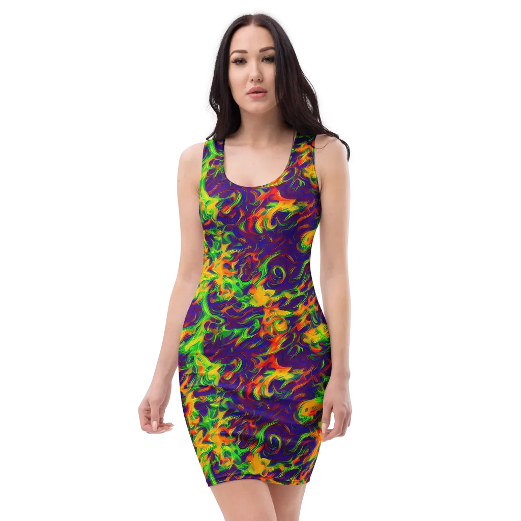 Wildfire Whirlpool on Bodycon Dress — Front