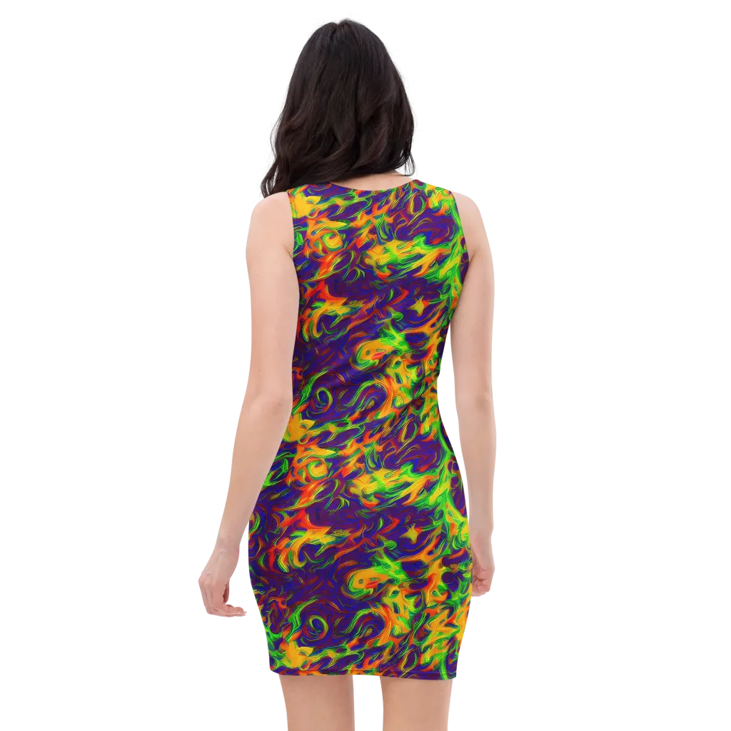 Wildfire Whirlpool on Bodycon Dress — Back