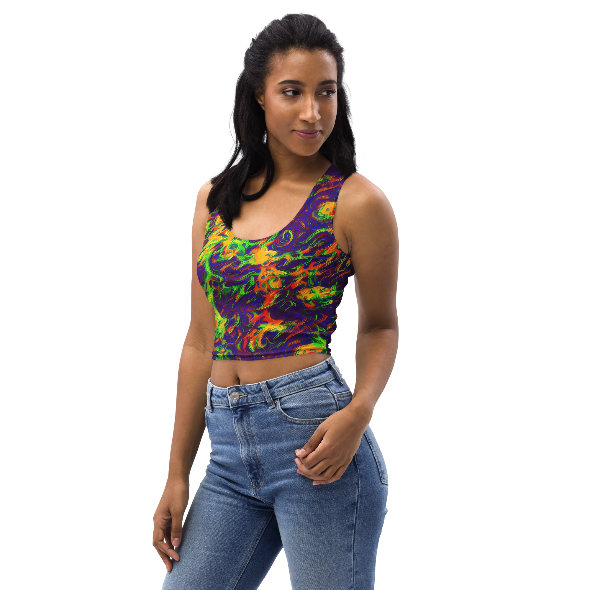 Wildfire Whirlpool on Crop Top — Left Front