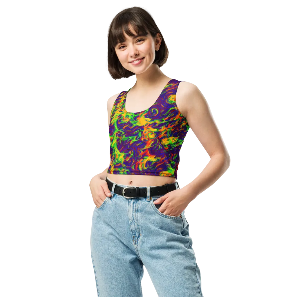 Wildfire Whirlpool on Crop Top — Front