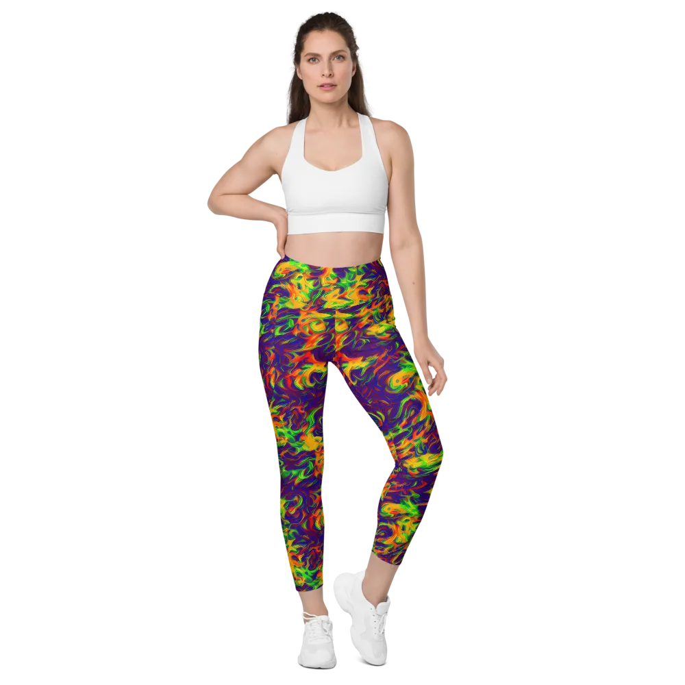 Wildfire Whirlpool on Leggings with Pockets — Front