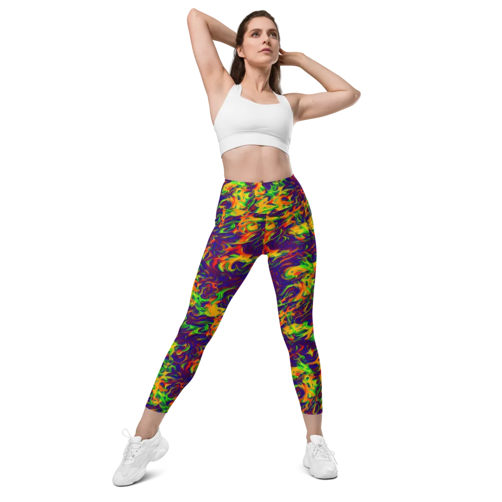 Wildfire Whirlpool on Leggings with Pockets — Front