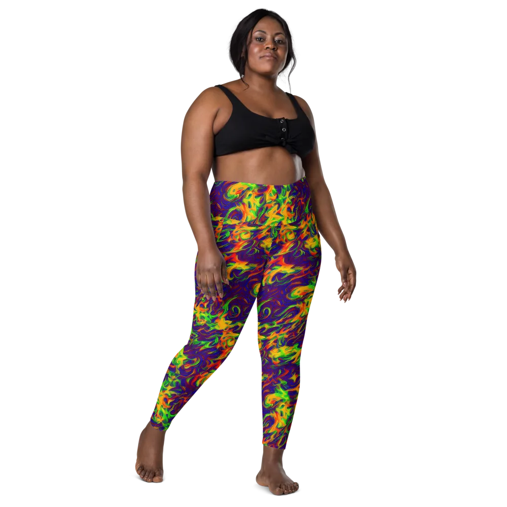 Wildfire Whirlpool on Leggings with Pockets — Front