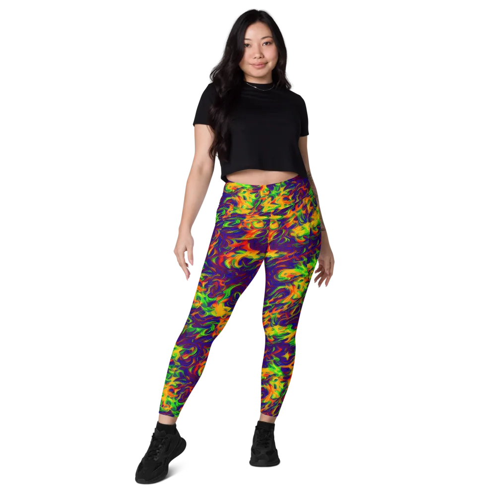 Wildfire Whirlpool on Leggings with Pockets — Front
