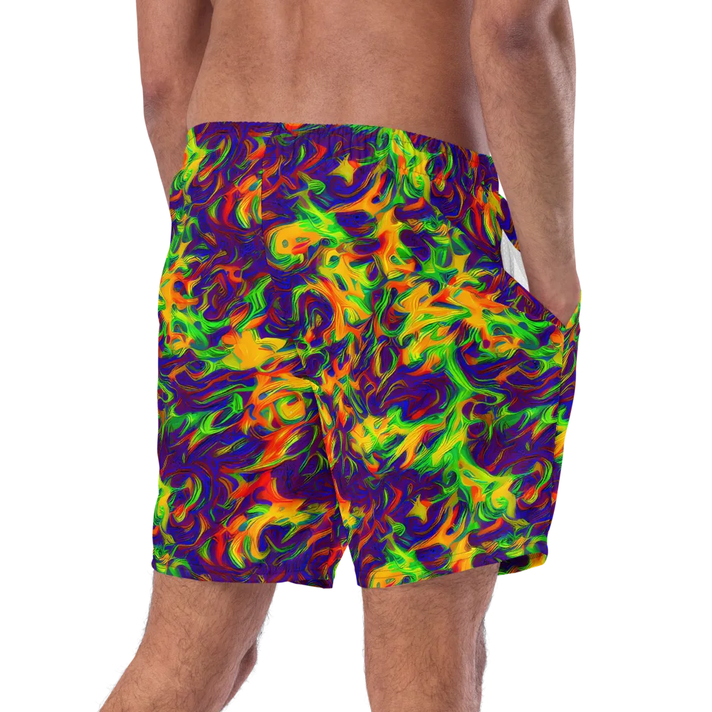 Wildfire Whirlpool on Swim Trunks — Right Back