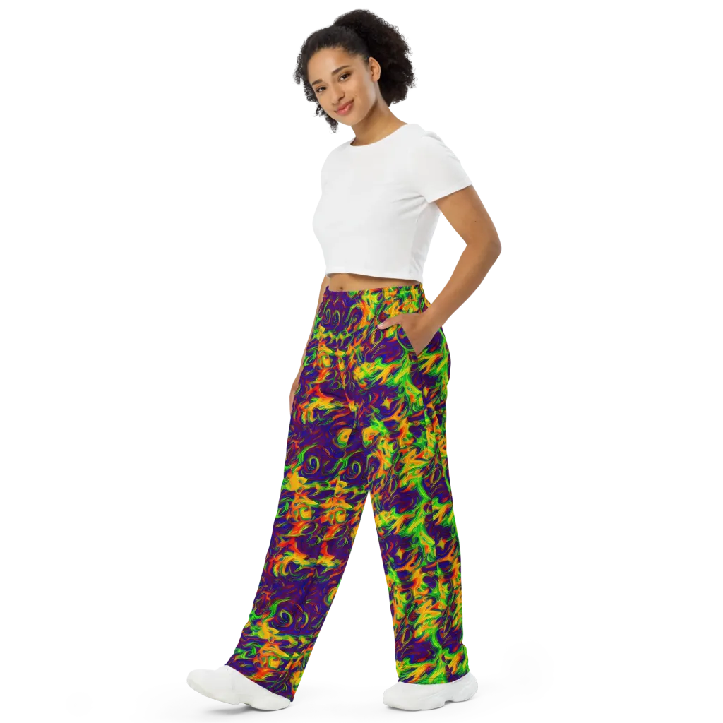 Wildfire Whirlpool on Wide-Leg Pants — Left Front