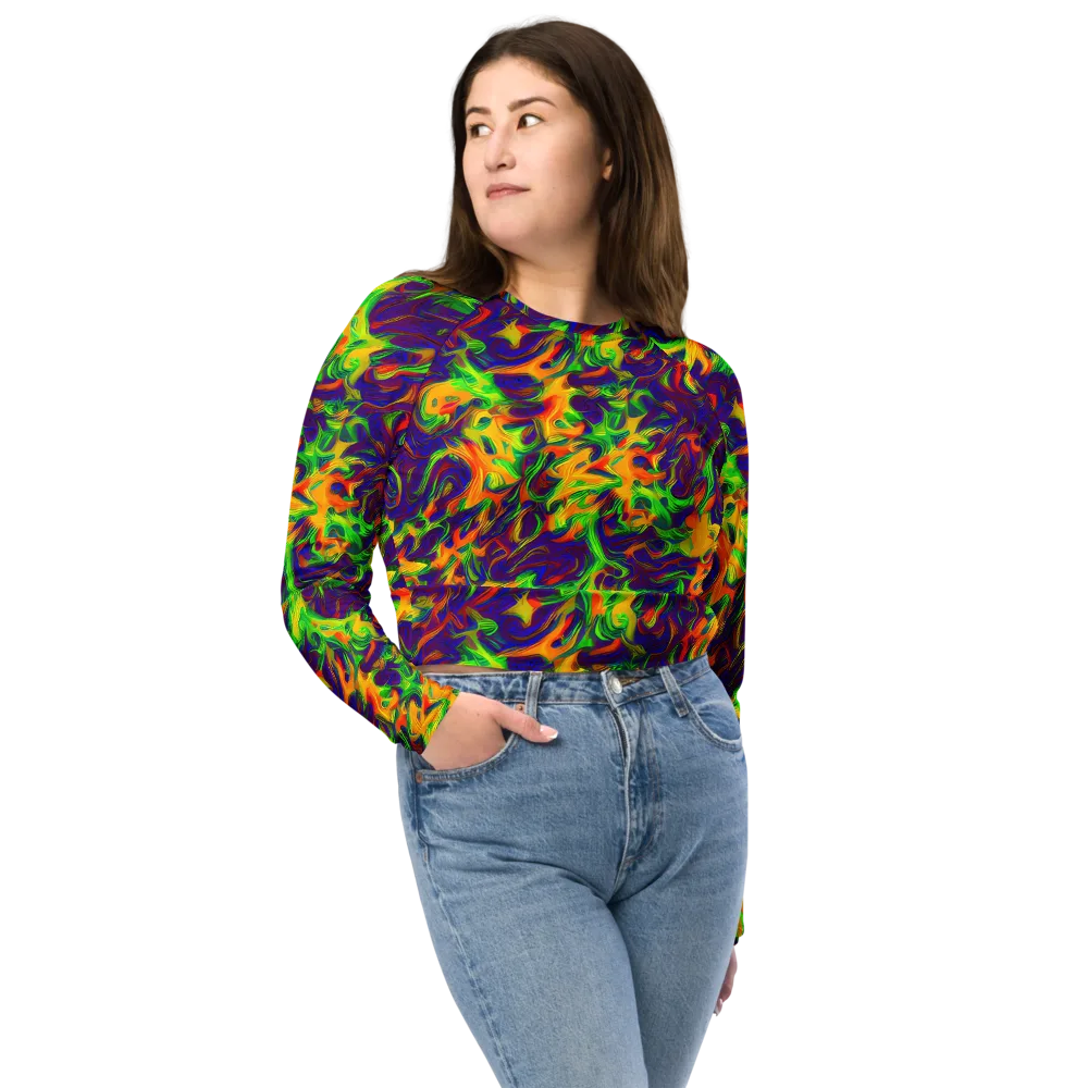 Wildfire Whirlpool on Long Sleeve Crop Top — Front