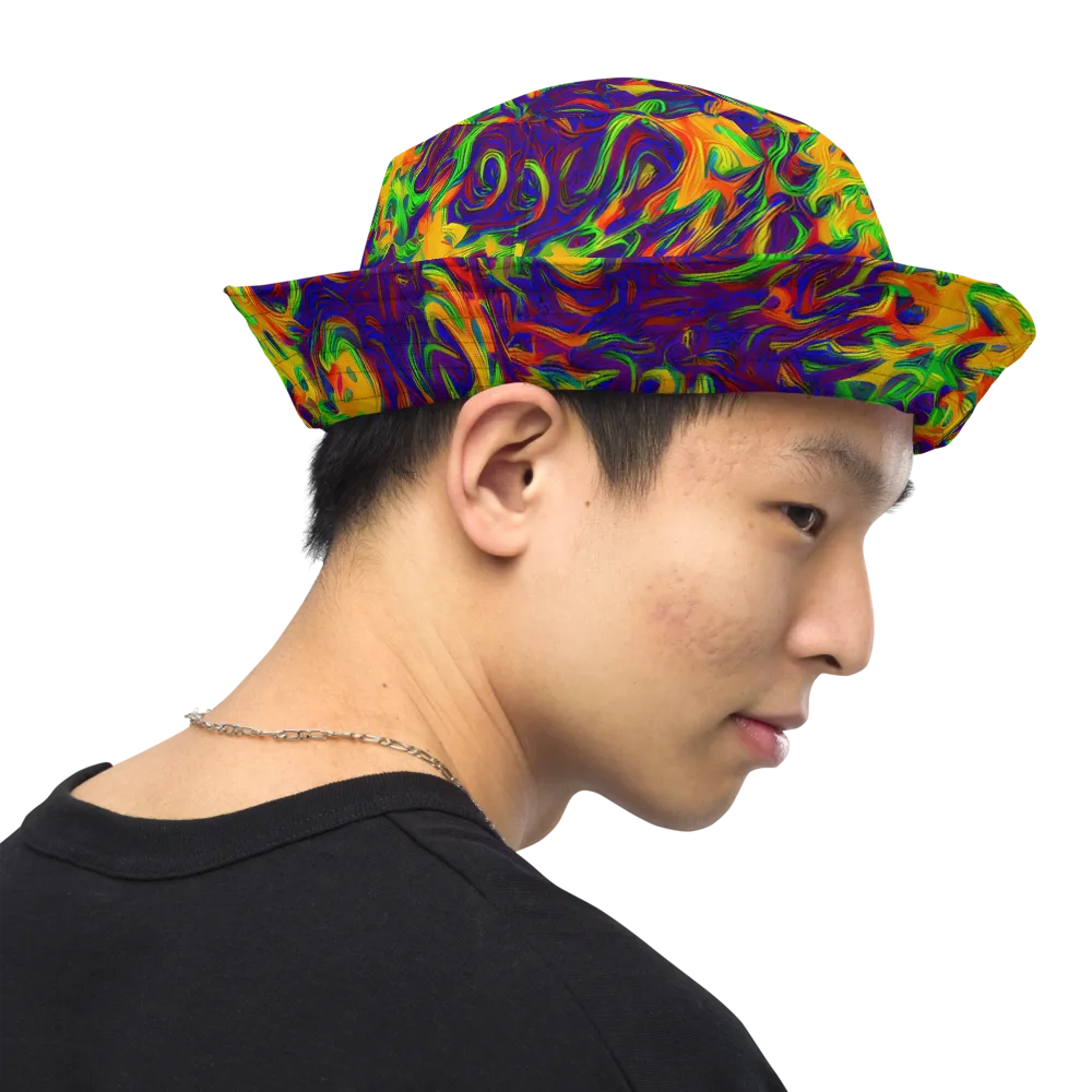 Wildfire Whirlpool on Reversible Bucket Hat — Right Outside