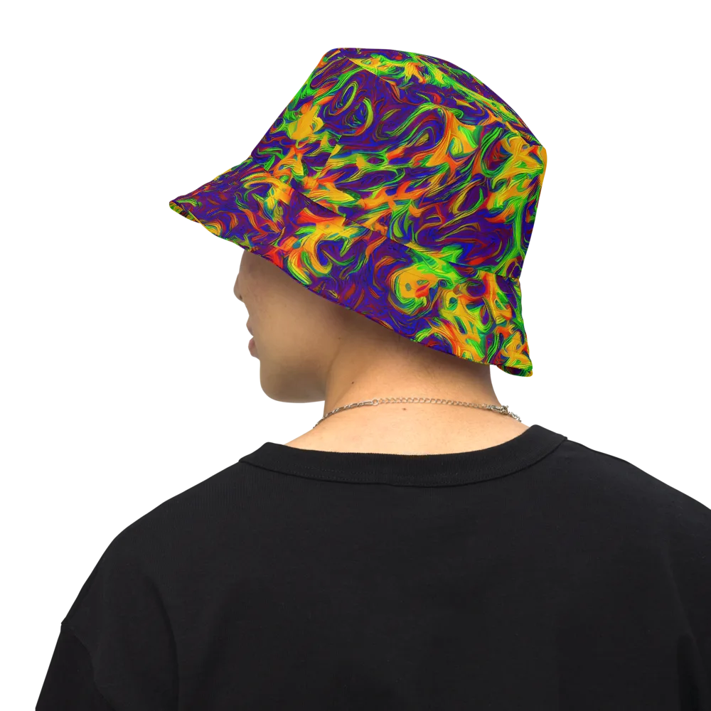 Wildfire Whirlpool on Reversible Bucket Hat — Back Inside