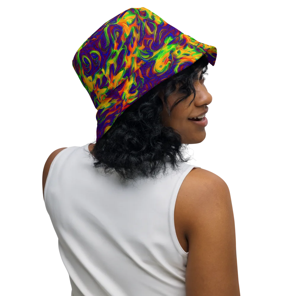 Wildfire Whirlpool on Reversible Bucket Hat — Right Outside