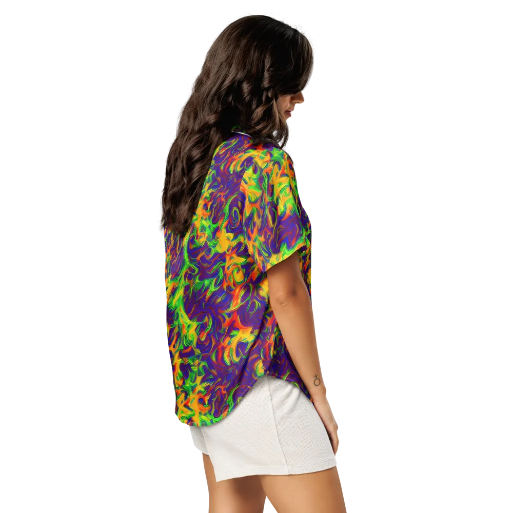 Wildfire Whirlpool on Women's Short Sleeve Pajama Top — Right Back