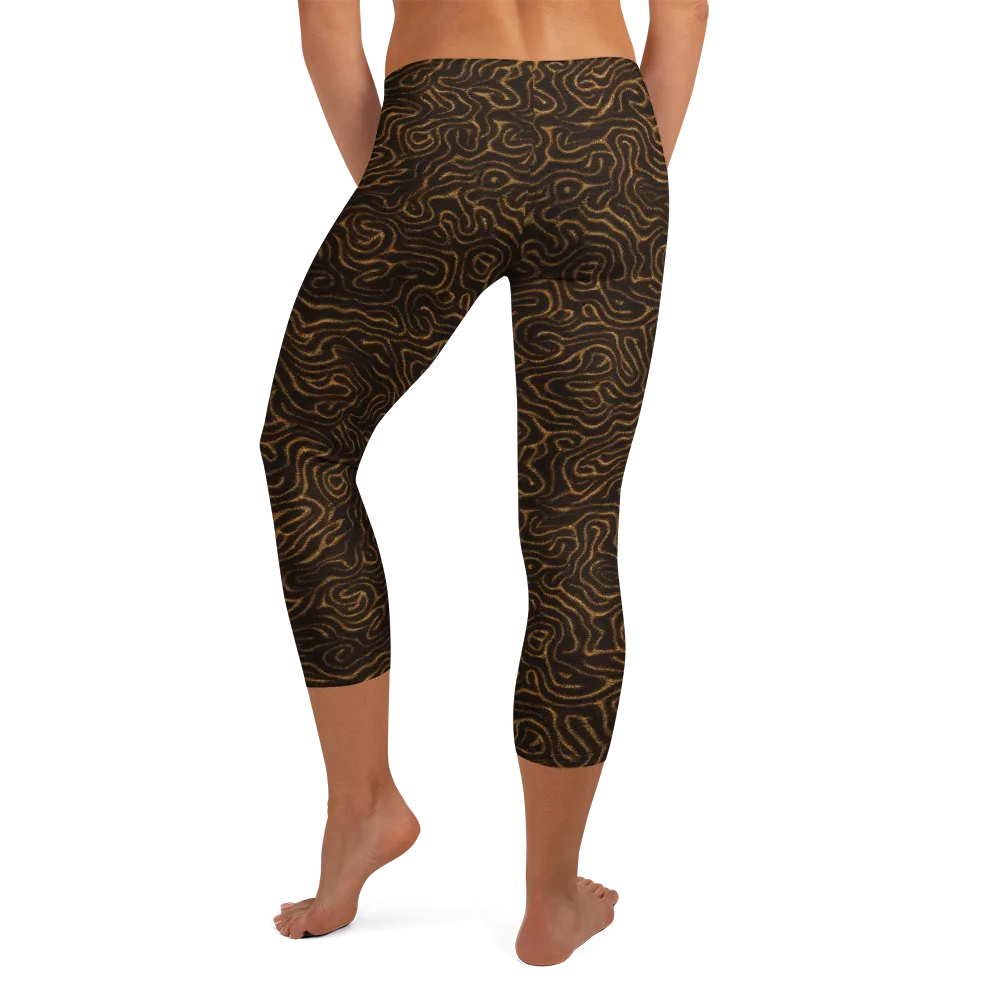 Amber Maze on Capri Leggings — Back