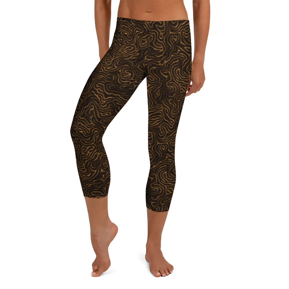 Amber Maze on Capri Leggings — Front