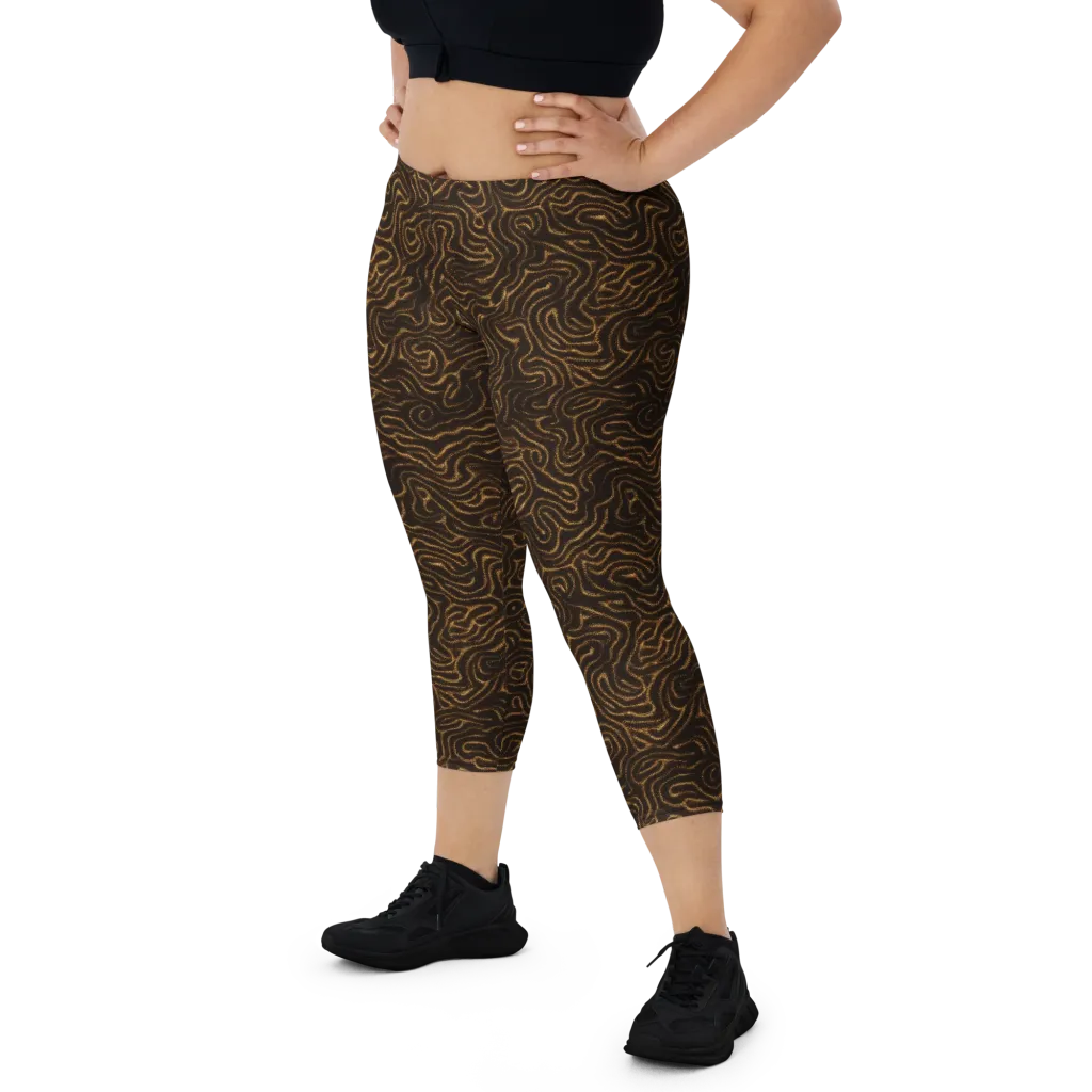 Amber Maze on Capri Leggings — Front