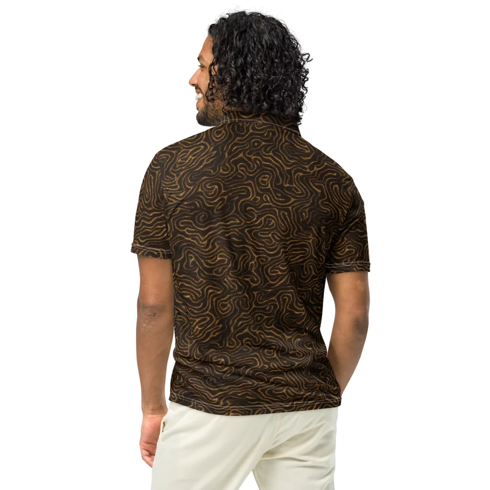 Amber Maze on Men's Slim Fit Polo Shirt — Back
