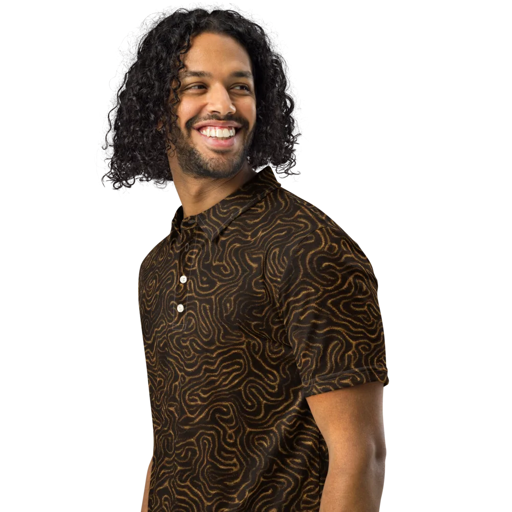 Amber Maze on Men's Slim Fit Polo Shirt — Left Front