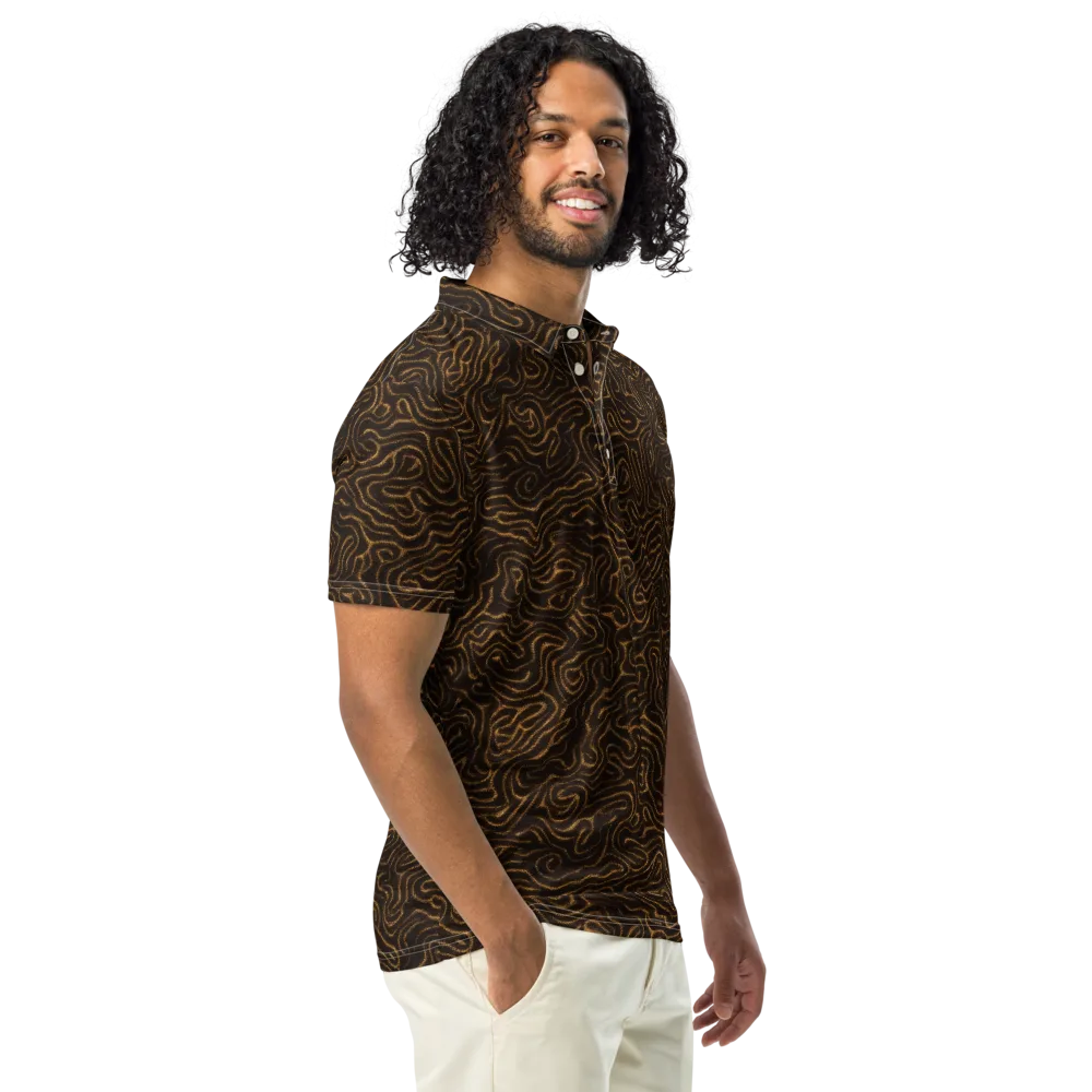 Amber Maze on Men's Slim Fit Polo Shirt — Right Front