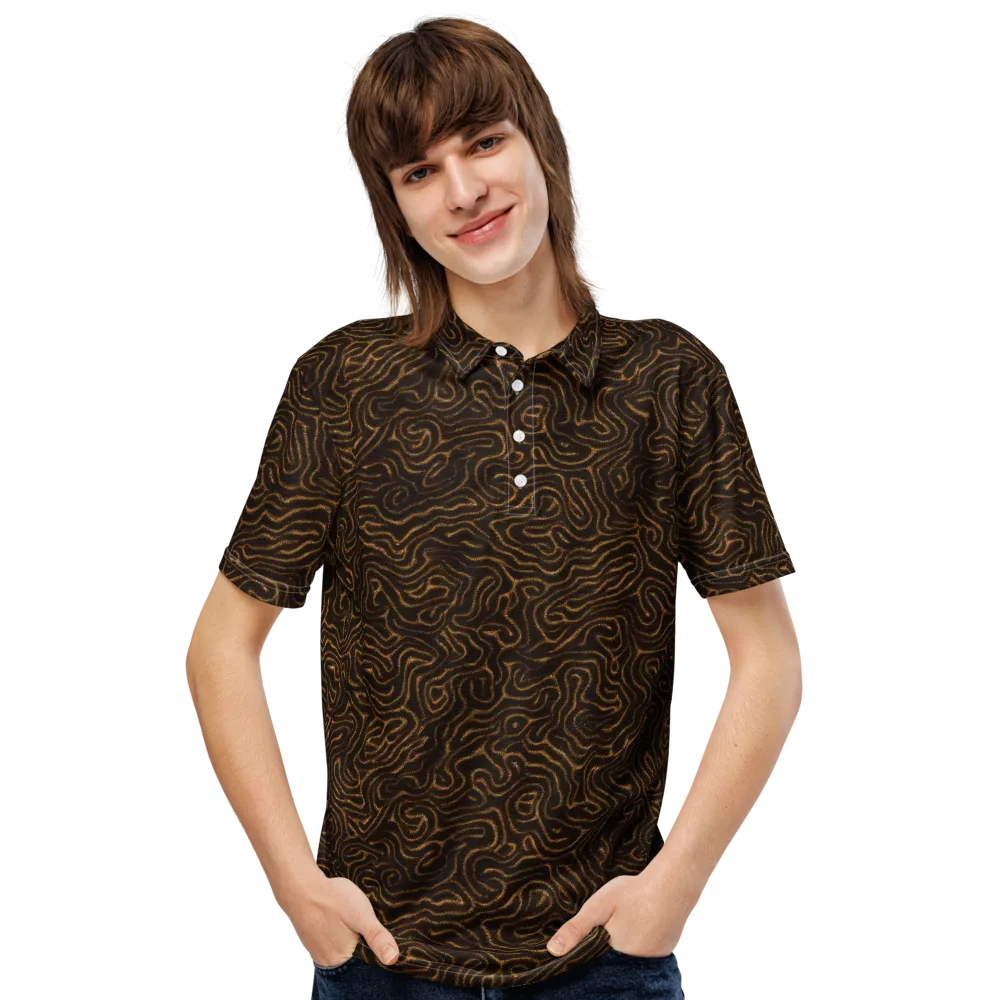 Amber Maze on Men's Slim Fit Polo Shirt — Front